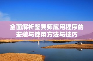 全面解析鉴黄师应用程序的安装与使用方法与技巧