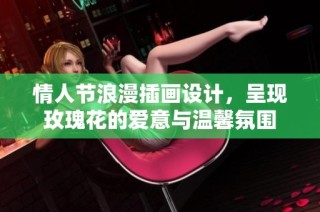 情人节浪漫插画设计，呈现玫瑰花的爱意与温馨氛围