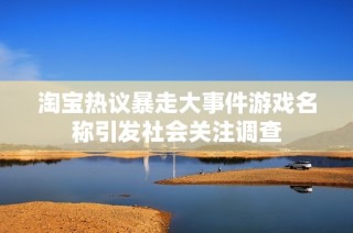 淘宝热议暴走大事件游戏名称引发社会关注调查