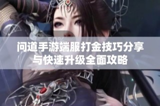 问道手游端服打金技巧分享与快速升级全面攻略
