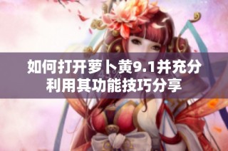 如何打开萝卜黄9.1并充分利用其功能技巧分享
