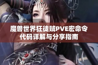 魔兽世界狂徒贼PVE宏命令代码详解与分享指南