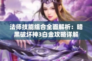 法师技能组合全面解析：暗黑破坏神3白金攻略详解