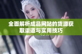 全面解析成品网站的货源获取渠道与实用技巧