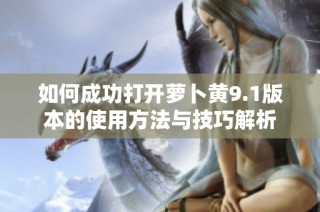 如何成功打开萝卜黄9.1版本的使用方法与技巧解析