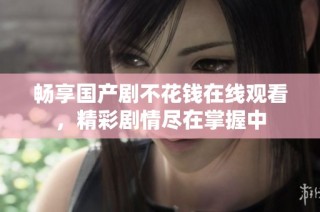 畅享国产剧不花钱在线观看，精彩剧情尽在掌握中