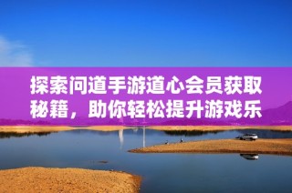 探索问道手游道心会员获取秘籍，助你轻松提升游戏乐趣与体验