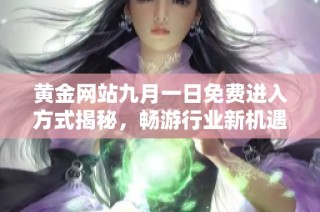 黄金网站九月一日免费进入方式揭秘，畅游行业新机遇与资源