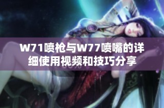 W71喷枪与W77喷嘴的详细使用视频和技巧分享