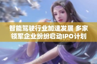 智能驾驶行业加速发展 多家领军企业纷纷启动IPO计划