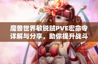 魔兽世界敏锐贼PVE宏命令详解与分享，助你提升战斗实力