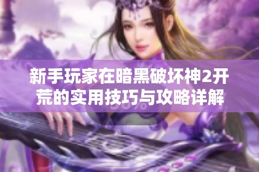 新手玩家在暗黑破坏神2开荒的实用技巧与攻略详解