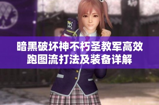 暗黑破坏神不朽圣教军高效跑图流打法及装备详解
