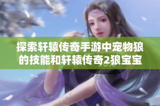 探索轩辕传奇手游中宠物狼的技能和轩辕传奇2狼宝宝的玩法解析