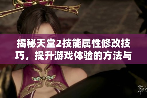 揭秘天堂2技能属性修改技巧，提升游戏体验的方法与指南