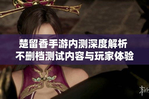 楚留香手游内测深度解析 不删档测试内容与玩家体验前瞻揭秘