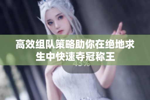 高效组队策略助你在绝地求生中快速夺冠称王