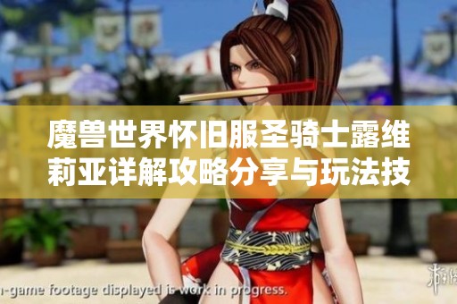 魔兽世界怀旧服圣骑士露维莉亚详解攻略分享与玩法技巧