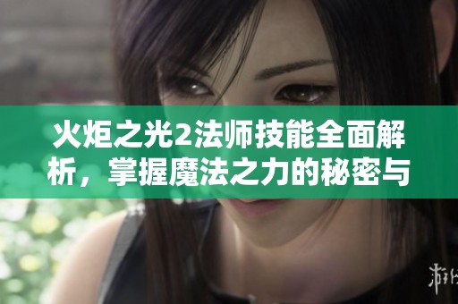 火炬之光2法师技能全面解析，掌握魔法之力的秘密与策略