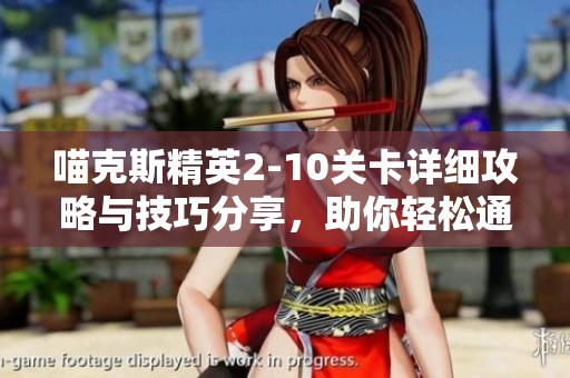 喵克斯精英2-10关卡详细攻略与技巧分享，助你轻松通关