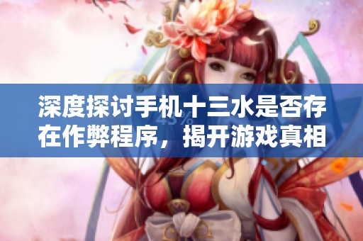 深度探讨手机十三水是否存在作弊程序，揭开游戏真相与风险
