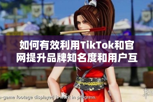 如何有效利用TikTok和官网提升品牌知名度和用户互动