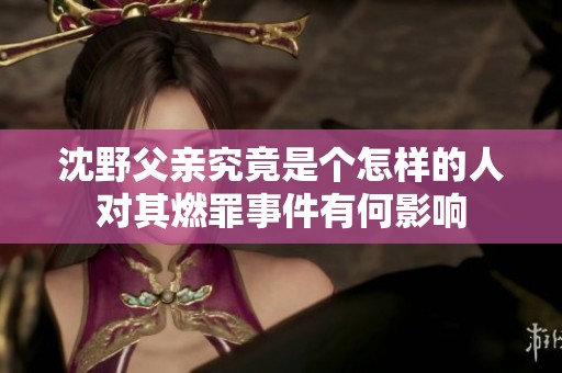 沈野父亲究竟是个怎样的人对其燃罪事件有何影响