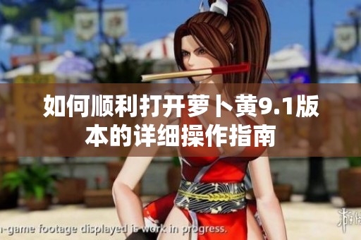 如何顺利打开萝卜黄9.1版本的详细操作指南