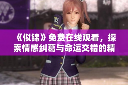 《似锦》免费在线观看，探索情感纠葛与命运交错的精彩故事