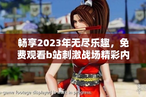 畅享2023年无尽乐趣，免费观看b站刺激战场精彩内容！