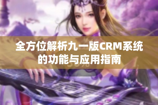 全方位解析九一版CRM系统的功能与应用指南
