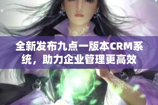 全新发布九点一版本CRM系统，助力企业管理更高效